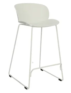 Hoker Z Nowoczesny Biały Metalowym Stelażem B5-S75 - Taborety i hokery - miniaturka - grafika 1