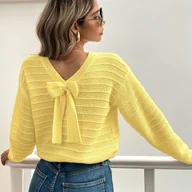 Swetry damskie - TEMU Elegancki Sweter Damski z Długim Rękawem - Miękka Pastelowa Róż, Okrągły Dekolt na Jesień/Zimę, Codzienne i Formalne Stroje - Łatwa Pielęgnacja - miniaturka - grafika 1