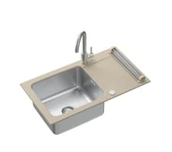 Zlewozmywaki z baterią - Quadron FUS_E7844BE_3623500BS_RQ Edward (beżowy) + bateria Kate (stalowy) + rollmata - miniaturka - grafika 1