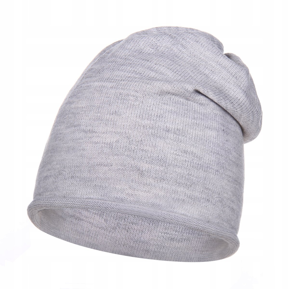 Czapka Dla Kobiety Beanie Jesienna Zimowa Majka Prosta Bez Wzoru Szara