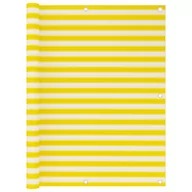 Parawany - Parawan balkonowy, żółto-biały, 120x600 cm, HDPE - miniaturka - grafika 1