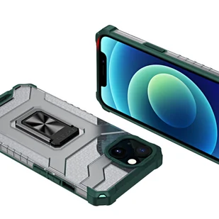 Crystal Ring Case pancerne hybrydowe etui pokrowiec + magnetyczny uchwyt iPhone 12 zielony - Etui i futerały do telefonów - miniaturka - grafika 7