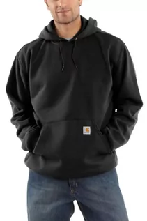 Bluzy sportowe męskie - Bluza męska z kapturem Carhartt Midweight Hooded Sweatshirt BLK czarny - grafika 1
