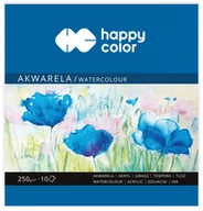 Szkolne artykuły papiernicze - Blok akwarelowy 15x15/10 250g HappyColor - miniaturka - grafika 1