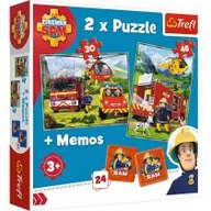 Puzzle - Trefl Puzzle 90791 Strażacy w akcji puzzle 2w1 + memo ŁÓDŹ 90791 - miniaturka - grafika 1