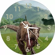 Zegary - Zegar Ścienny Dla Dzieci Tyranozaur T-Rex 30Cm - miniaturka - grafika 1