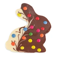 Czekolada - Czekolada w kształcie zajączka z lentilkami - na Wielkanoc - miniaturka - grafika 1