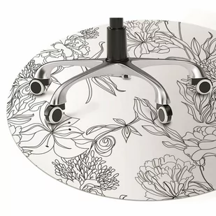 Podkładka pod fotel Czarno-biały kwiaty fi100 cm - Podnóżki, podpórki, podkładki - miniaturka - grafika 1