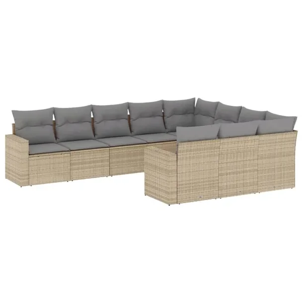 Modułowy zestaw wypoczynkowy z rattanu PE, beżowy, wymiary: 62x62x69 cm