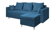 Narożniki - MARPUR narożnik rozkładany OTTO 230x145 cm tapicerowany w kształcie litery L z funkcją spania, z podstawą łóżka, strona uniwersalna, mocna tkanina POSO 611, granatowy - miniaturka - grafika 1