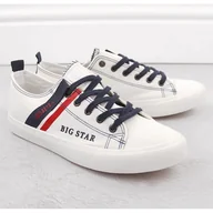 Trampki męskie - Trampki niskie męskie tekstylne białe Big Star LL174005 - miniaturka - grafika 1