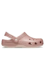 Klapki i japonki damskie - Crocs Klapki Classic Glitter Clog Quartz 205942 Różowy - miniaturka - grafika 1