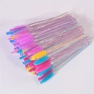 Pędzle do makijażu - TEMU 100 szt. kolorowe kryształowe pędzle do tuszu do rzęs - pędzel do rzęs do przedłużania rzęs, brwi i narzędzi do makijażu - miniaturka - grafika 1