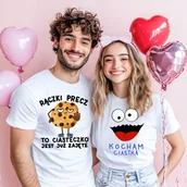 Gadżety dla niej i dla niego - Zestaw koszulek dla pary na walentynki - rączki precz - miniaturka - grafika 1
