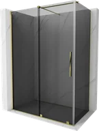 Kabiny prysznicowe - Mexen Velar kabina prysznicowa rozsuwana 140x75 cm, grafit, złota - 871-140-075-41-50 - miniaturka - grafika 1