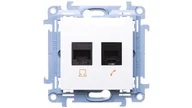 Gniazdka elektryczne - Kontakt Simon Kontakt_Simon Gniazdo RJ45 kat. 6 + gniazdo telefoniczne RJ11 (moduł) biały C6T.01/11 - miniaturka - grafika 1