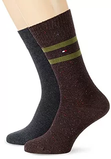 Skarpetki męskie - Tommy Hilfiger Męskie skarpety Neppy Stripe Men's Classic Sock, olive, 39 EU - grafika 1