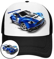 Czapki i chusty sportowe męskie - Czapka z Daszkiem Hot Wheels Czarna z Nadrukiem Na Lato Siatka Bejsbolówka - miniaturka - grafika 1