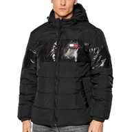 Kurtki męskie - Tommy Jeans czarna kurtka męska puchowa zimowa DM0DM13247-BDS S - miniaturka - grafika 1
