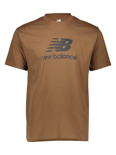 New Balance Koszulka "Essentials" w kolorze jasnobrązowym - Koszulki męskie - miniaturka - grafika 1
