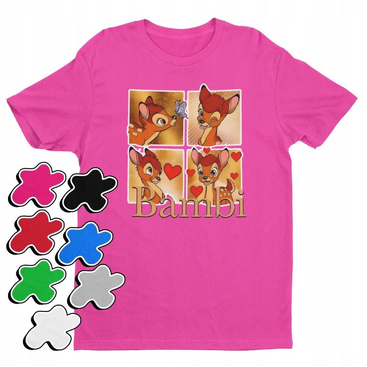 Koszulka T-Shirt Dziecięca Z Nadrukiem Bambi Tuptuś Dziewczynki -L 146-152