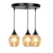 Lampy sufitowe - Candellux Lampa sufitowa czarno/brązowa talerz 3xE27 Aspa 33-00613 33-00613 - miniaturka - grafika 1