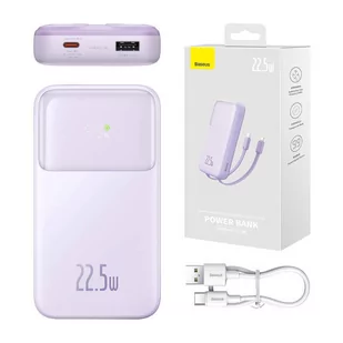 Powerbank Baseus Comet z kablem USB do USB-C, 10000mAh, 22.5W (fioletowy) - Powerbanki - miniaturka - grafika 2