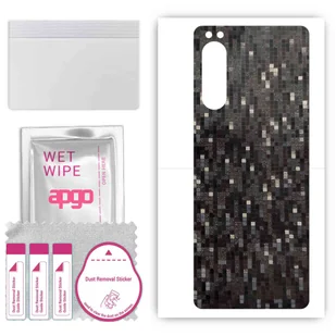 Folia naklejka skórka strukturalna na TYŁ do Sony Xperia 5 II XQ-AS42 -  Carbon Pixel Czarny - apgo SKINS - Szkła hartowane na telefon - miniaturka - grafika 1