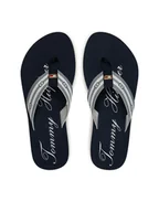 Klapki i japonki damskie - Tommy Hilfiger Japonki Im Th Signature Beach Sandal FW0FW08369 Granatowy - miniaturka - grafika 1