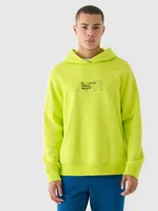 Bluzy męskie - 4F Bluza dresowa nierozpinana z kapturem męska - zielona XL - miniaturka - grafika 1