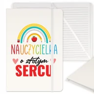 Notesy i bloczki - NOTES BIAŁY W LINIE Z GUMKĄ A5 DLA NAUCZYCIELA WZ - miniaturka - grafika 1