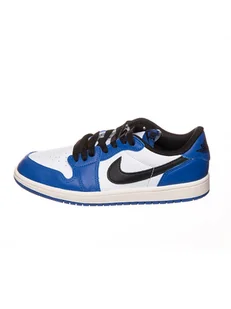 Nike Skórzane sneakersy "Air Jordan 1 Low" w kolorze biało-niebiesko-czarnym - Trampki męskie - miniaturka - grafika 1