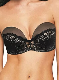 Wonderbra Damski wyrafinowany Glamour Ultimate bez ramiączek koronkowy biustonosz na co dzień, Czarny, 70H - Biustonosze - miniaturka - grafika 1