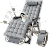 Leżaki ogrodowe - GALAXIA LEŻAK OGRODOWY PLAŻOWY Składany Grawitacyjny Basenowy Lekki + Poduszka - miniaturka - grafika 1