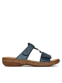 Klapki i japonki damskie - Rieker Klapki 628P9-14 Granatowy - miniaturka - grafika 1