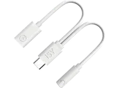 Adaptery i przejściówki - Adapter USB-C - mini Jack 3.5mm/USB-C (wtyk gniazdo) ISY IKA-1001 2IN1 TO AUDIO & USB- Biały - miniaturka - grafika 1