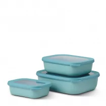 Mepal Mepal Cirqula Oblong Nordic Green 6 El Turkusowe Miski Kuchenne Plastikowe Z Pokrywkami - Miski i półmiski - miniaturka - grafika 1