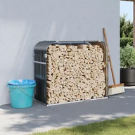 Wózki magazynowe - vidaXL Stojak na drewno, antracyt, 120x45x100 cm, stal galwanizowana - miniaturka - grafika 1