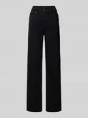 Spodnie damskie - Jeansy o rozkloszowanym kroju z kieszeniami z tyłu - miniaturka - grafika 1