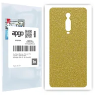 Szkła hartowane na telefon - Folia naklejka skórka strukturalna na TYŁ do Xiaomi Mi 9T Pro -  Brokat Złoty - apgo SKINS - miniaturka - grafika 1