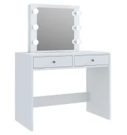 Toaletki - Biała toaletka z lustrem i lampkami led T2-Z21 - miniaturka - grafika 1