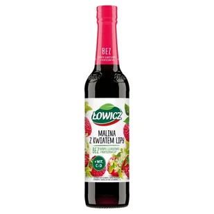 ŁOWICZ Suplement diety syrop o smaku malinowym z ekstraktem z kwiatu lipy 400 ml - Syropy i koncentraty owocowe - miniaturka - grafika 1
