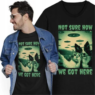 Koszulka Pies Kot UFO Latający Spodek Kosmici Porwanie Szarak NOL - Koszulki męskie Koszulka Pies Kot UFO Latający Spodek Kosmici Porwanie Szarak NOL - Koszulki męskie - miniaturka - grafika 1