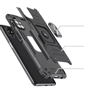 Wozinsky Ring Armor pancerne hybrydowe etui pokrowiec + magnetyczny uchwyt Samsung Galaxy M31s srebrny - Etui i futerały do telefonów - miniaturka - grafika 4