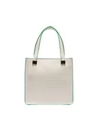 Torebki damskie - ONLY Women's ONLPETRA Croco PU Tote Bag torba na ramię, Whisper White/Detail:Classic Green Edge, ONE Size, Whisper White/Detail:classic Green Edge, jeden rozmiar - miniaturka - grafika 1