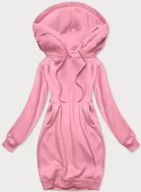 Bluzy damskie - DŁUGA BLUZA DRESOWA JASNORÓŻOWA (YS10005-20) - J.STYLE - miniaturka - grafika 1