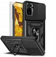 Etui i futerały do telefonów - ETUI PANCERNE DO XIAOMI REDMI NOTE 10 4G / 10S CZARNE ARMOR HOLDER SZKŁO - miniaturka - grafika 1