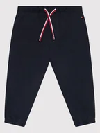 Spodnie i spodenki dla dziewczynek - Tommy Hilfiger Spodnie dresowe Baby Solid KN0KN01497 Czarny Regular Fit - miniaturka - grafika 1