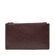 Portfele - Duży Portfel Damski Calvin Klein Emblem Aop Top Zip Cardcase LV04F1084G Brązowy - miniaturka - grafika 1