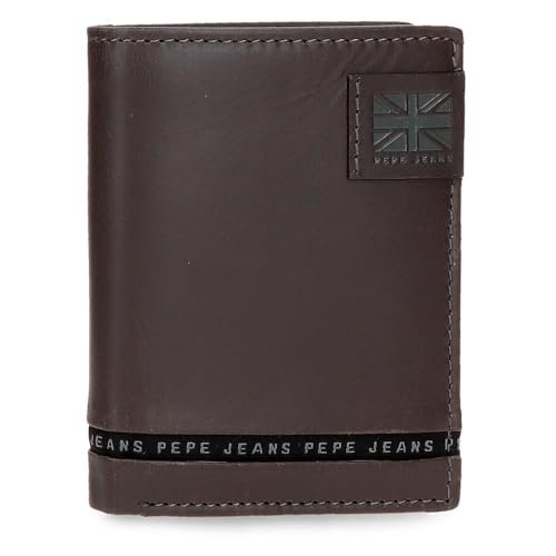 Pepe Jeans Pionowy portfel z uchwytem na karty brązowy 8,5x10,5x1 cm Skóra by Joumma Bags, Brązowy brązowy, Talla única, Pionowy portfel z uchwytem na karty